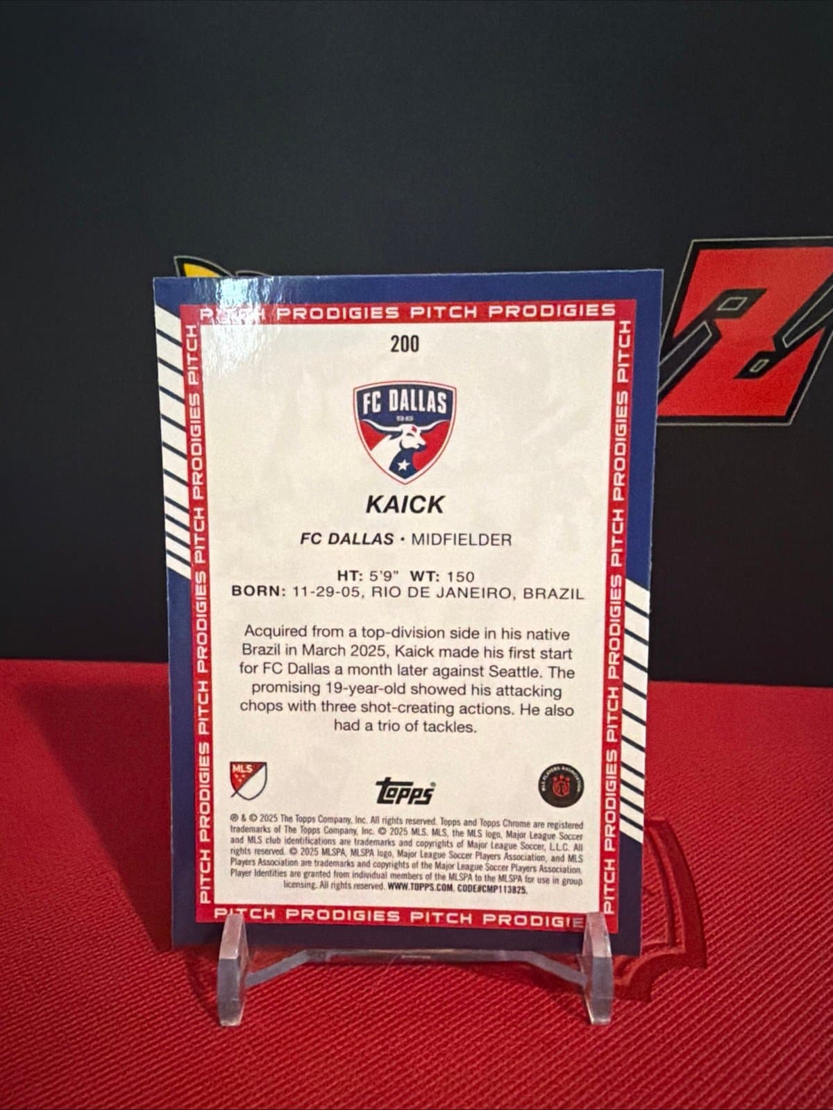 2025 Topps Chrome MLS Pitch Prodigies #200 Kaick - FC Dallas RC - Thumbnail 3