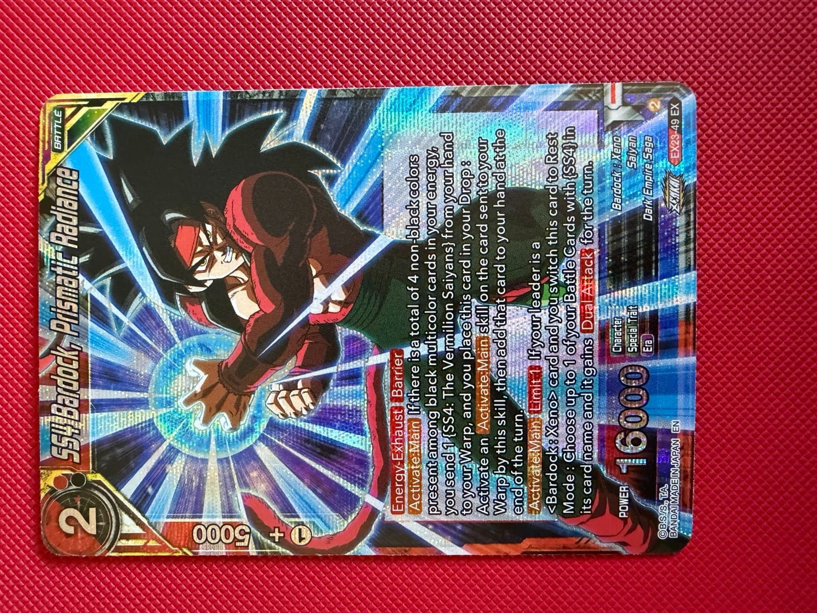 Dragon Ball Super CCG SS4 Bardock, Prismatic Radiance EX23-49 EX Foil Card - Image 1
