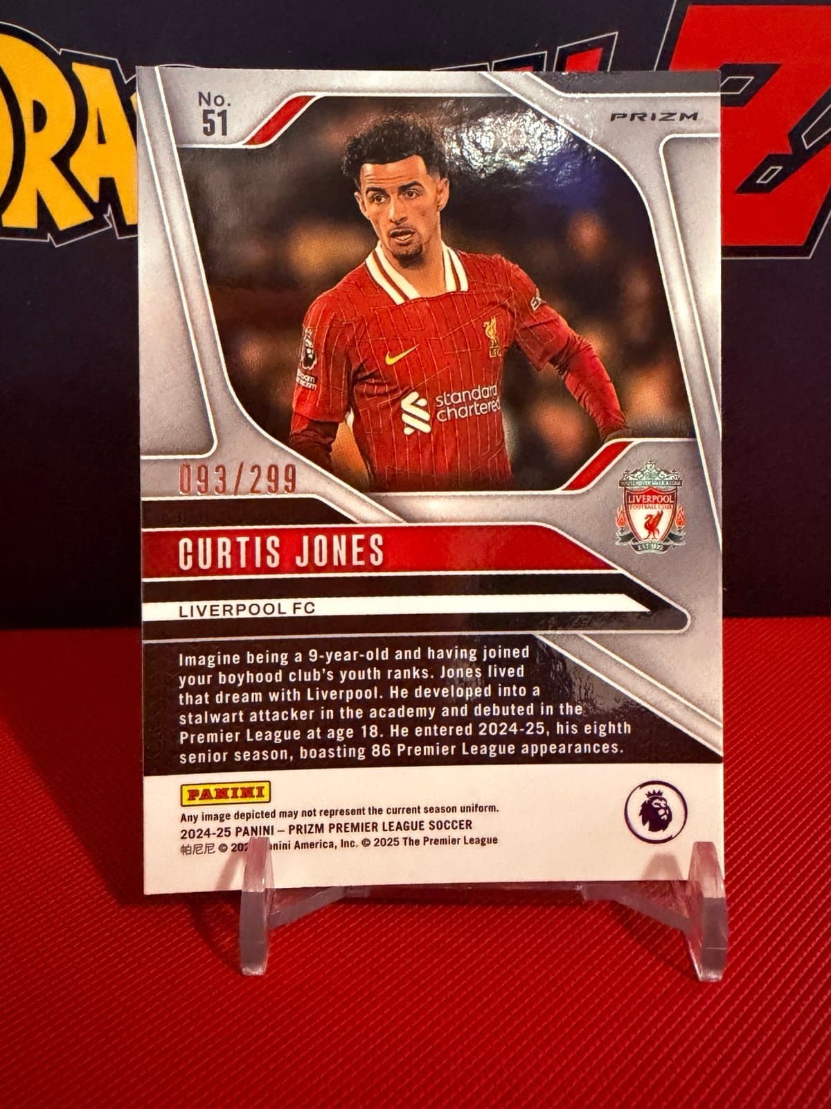 2024-25 Panini Prizm Premier League Curtis Jones Blue #/299 Liverpool - Thumbnail 3