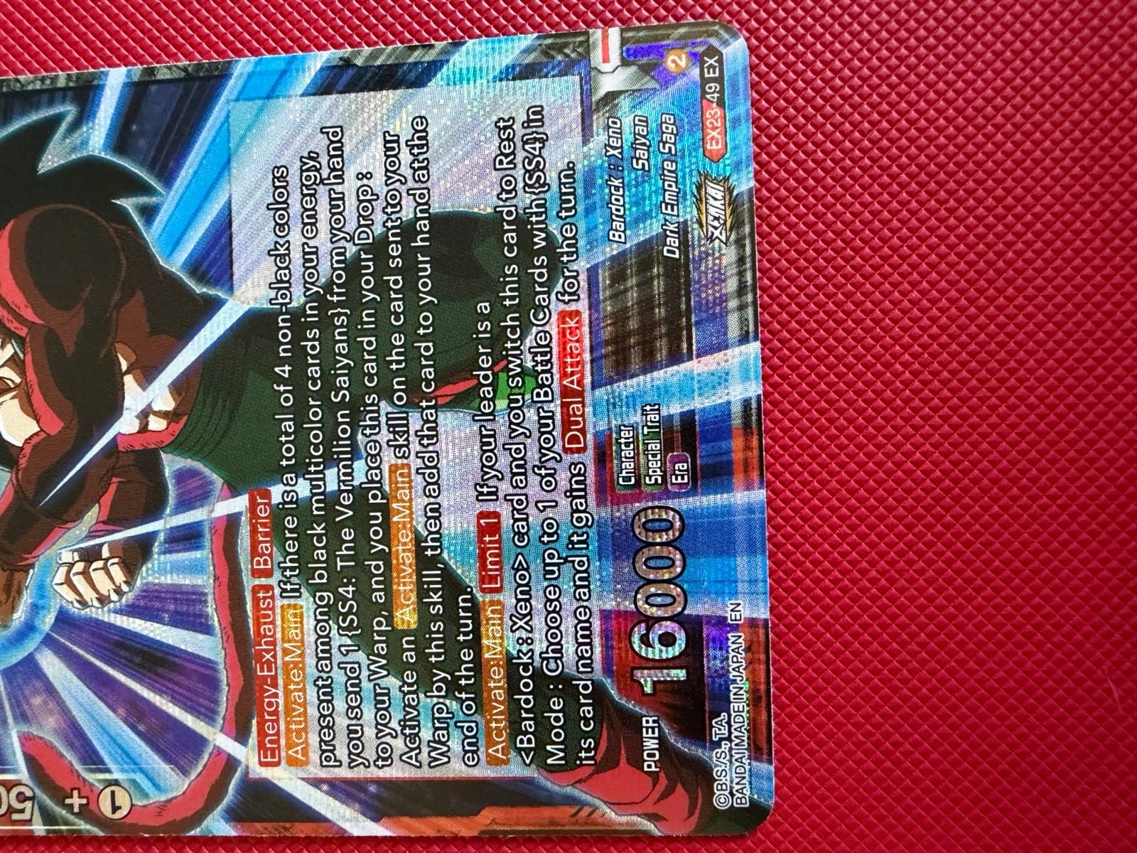 Dragon Ball Super CCG SS4 Bardock, Prismatic Radiance EX23-49 EX Foil Card - Thumbnail 3