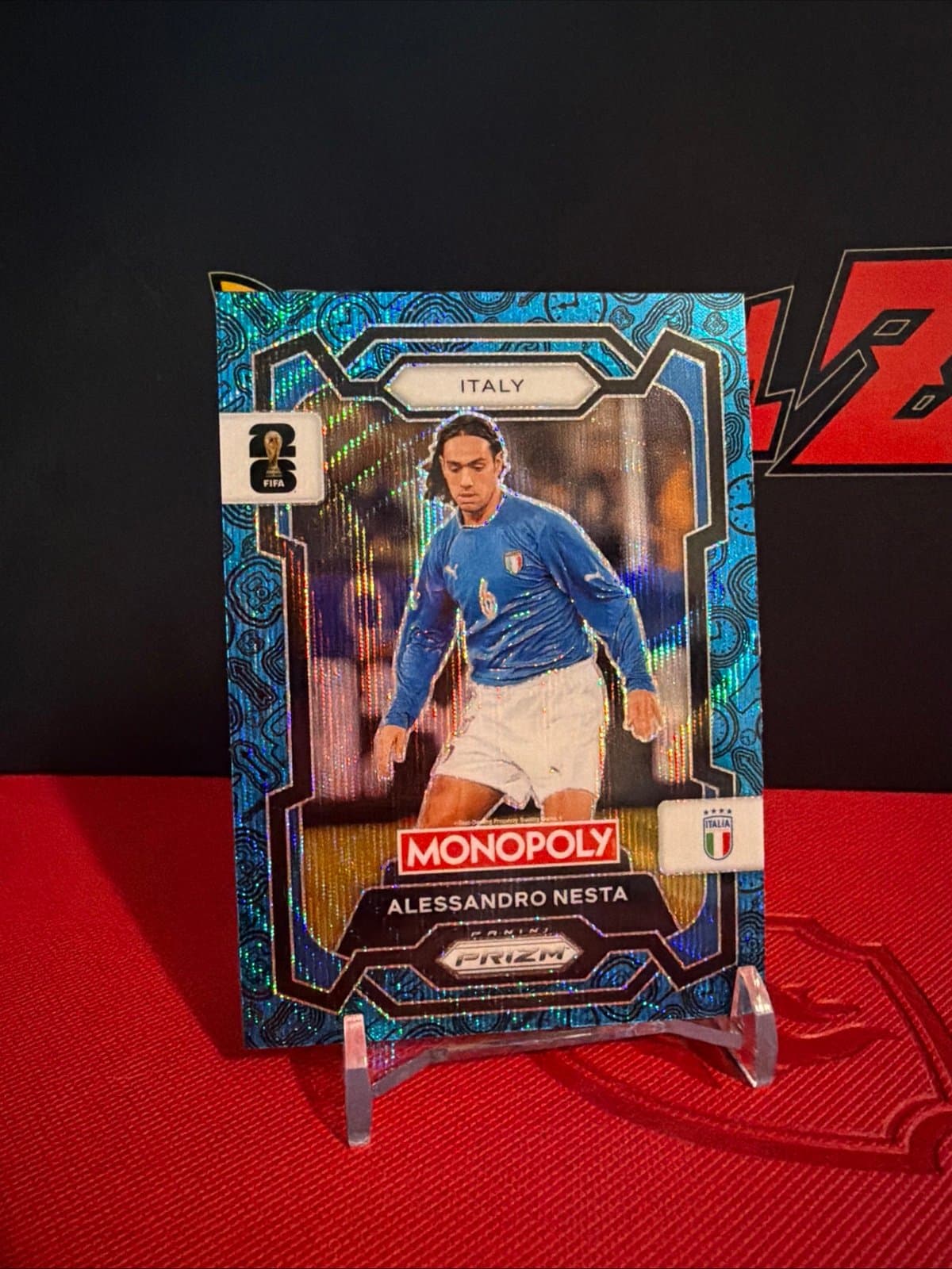 Alessandro Nesta 2026 Monopoly FIFA World Cup Prizm Italy Blue Wave Prizm #34 - Image 1