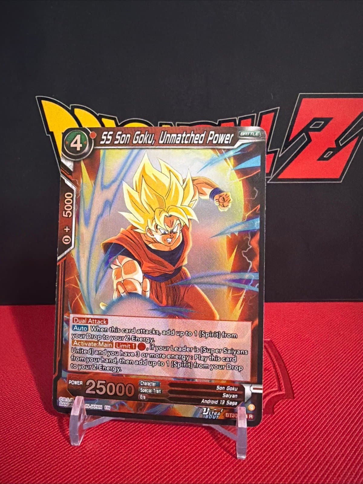SS Son Goku, Unmatched Power BT30-004 R Foil Dragon Ball Three Glorious Fighters - Thumbnail 3