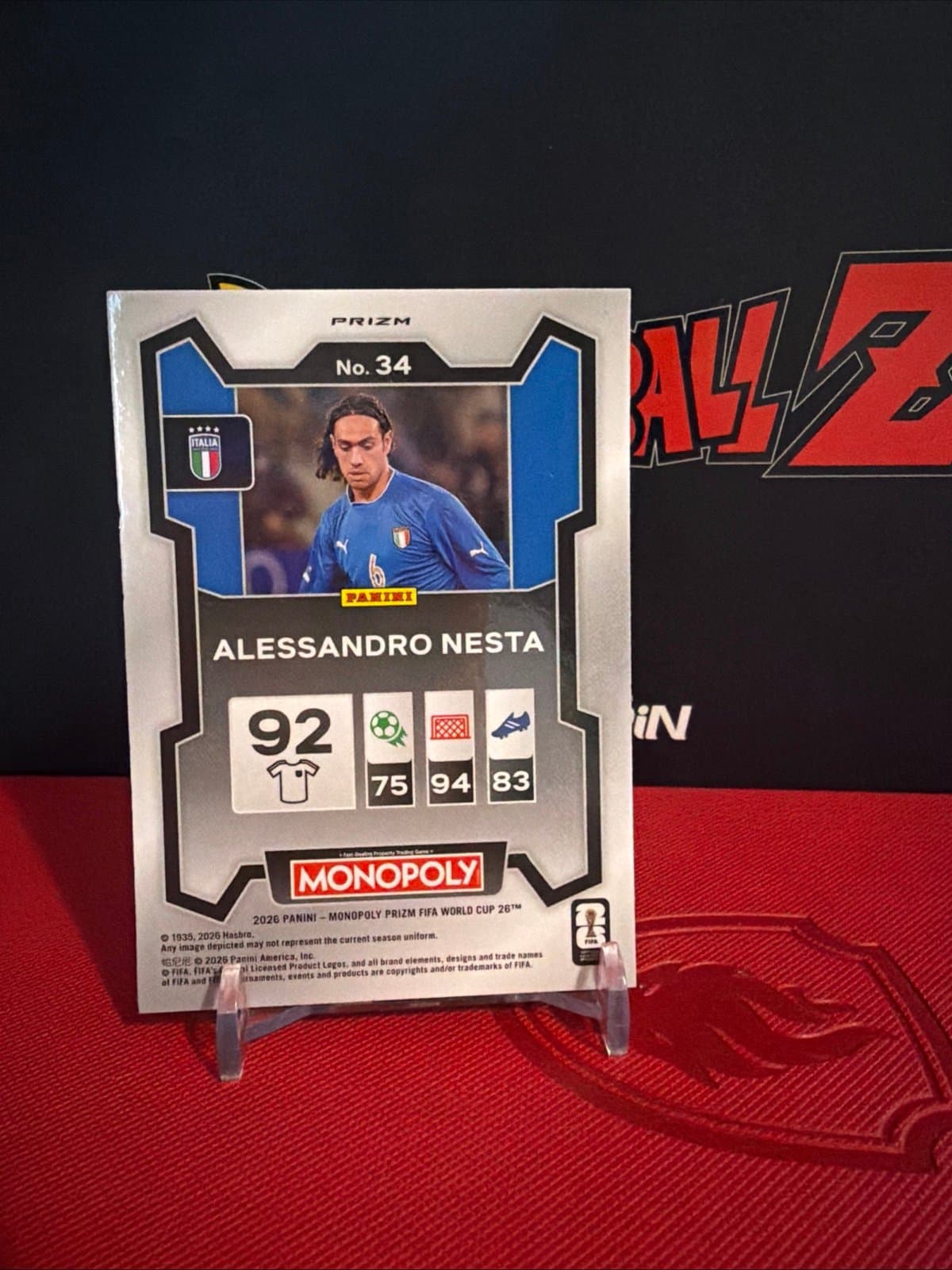 Alessandro Nesta 2026 Monopoly FIFA World Cup Prizm Italy Blue Wave Prizm #34 - Thumbnail 5