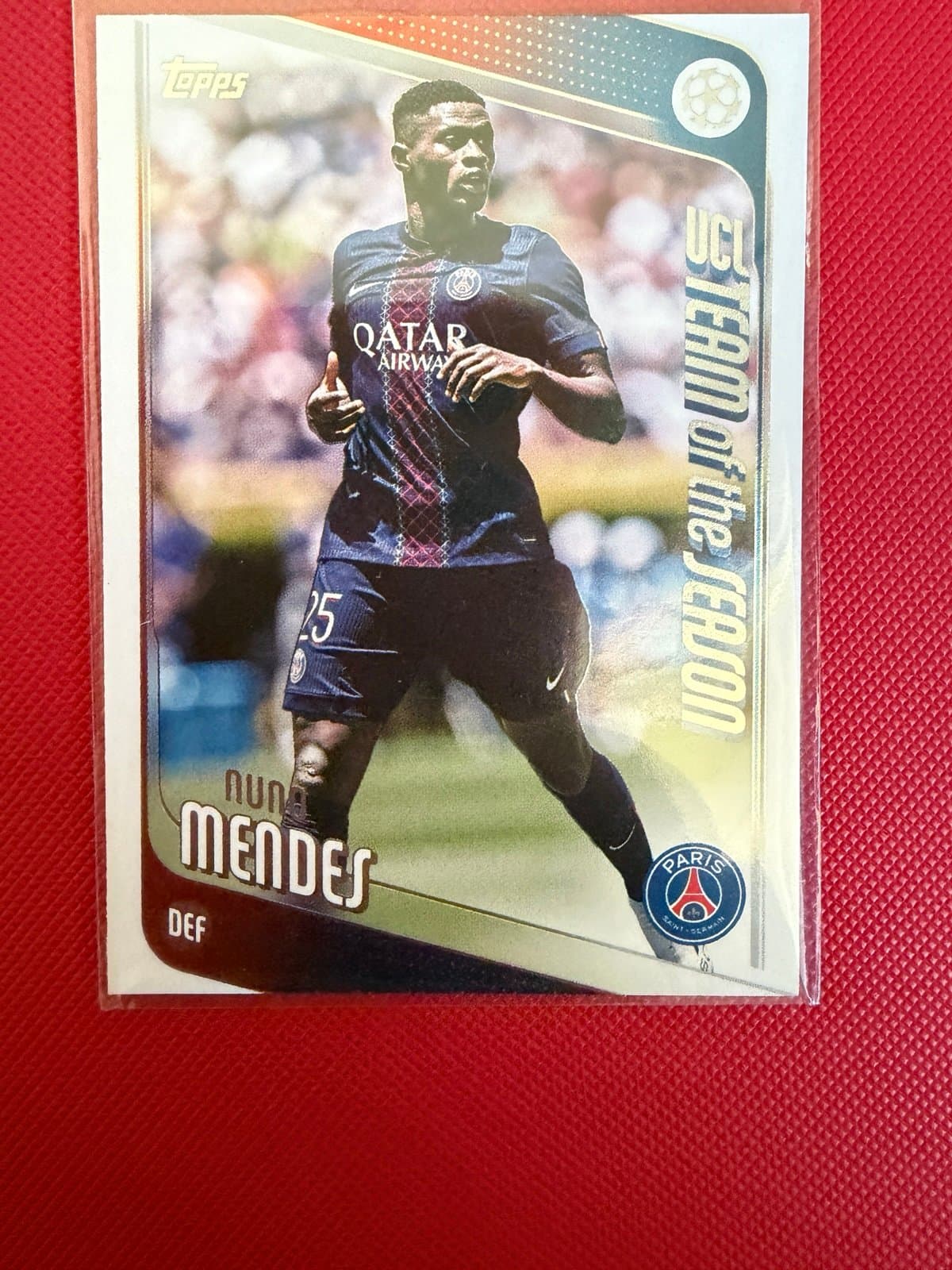 2025-26 Topps UCC- Nuno Mendes #69 UCL Team Of The Season PSG - Image 1