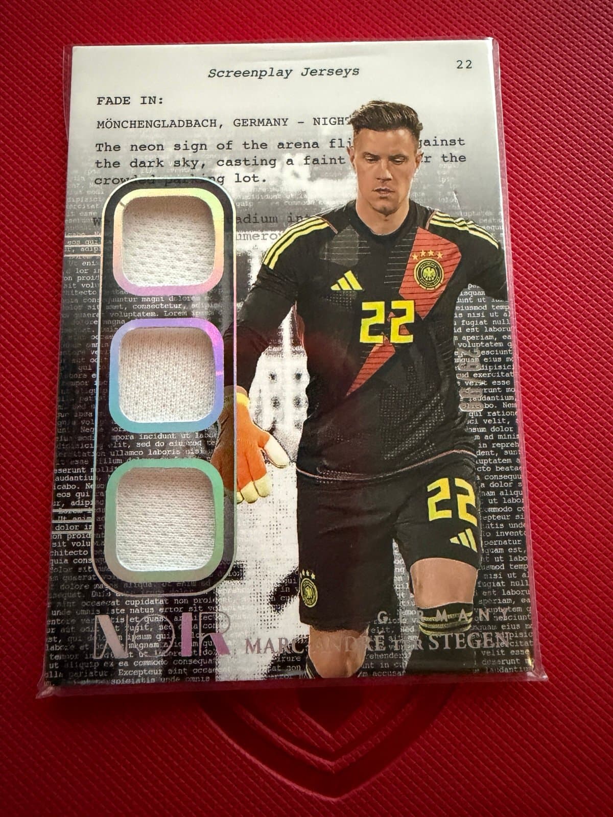 2024 Panini Noir Screenplay Jerseys /99 Marc-Andre ter Stegen #SJ-MTS - Image 1