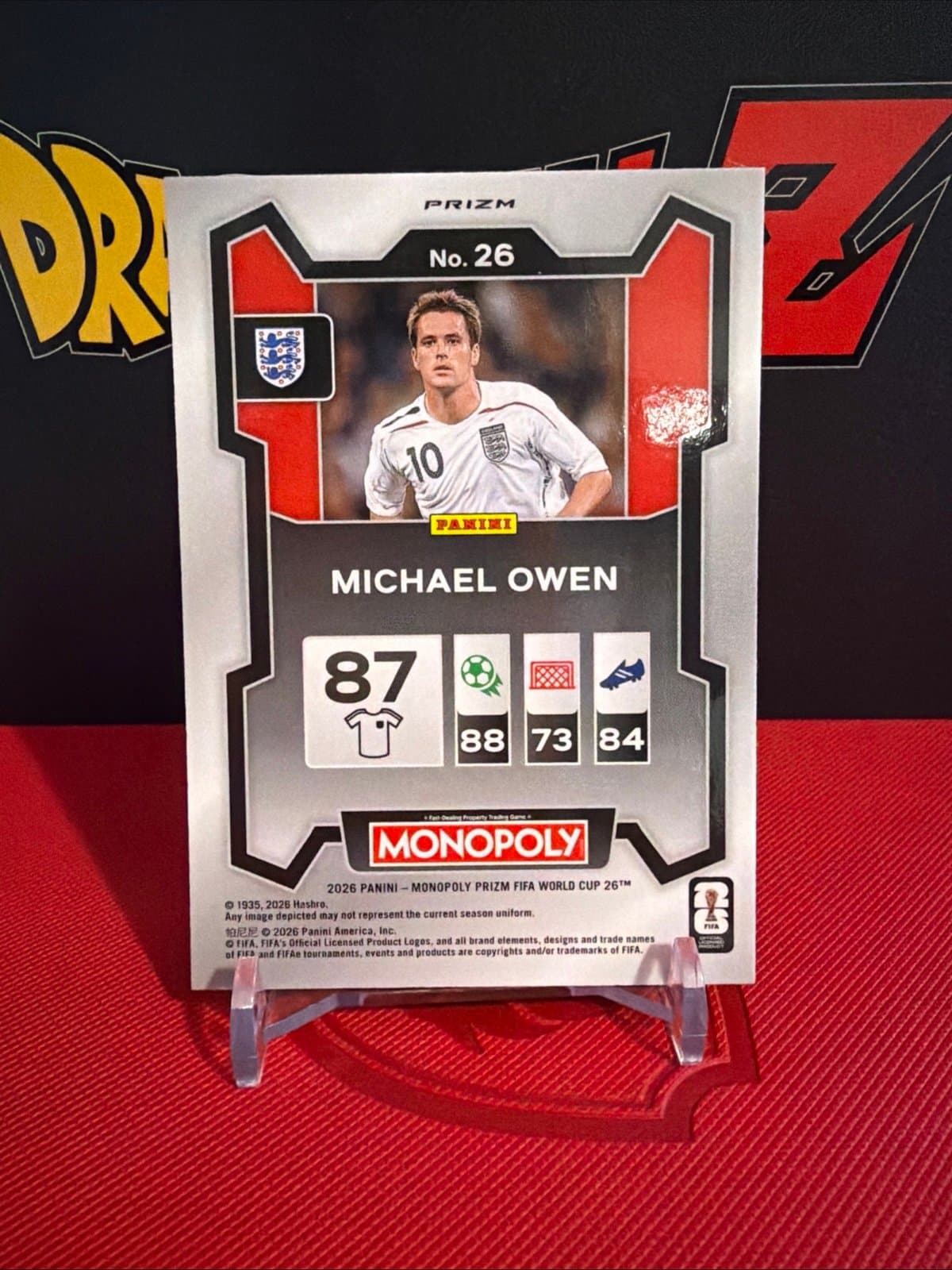 Michael Owen 2026 Panini Prizm Monopoly FIFA World Cup #26 Red Wave England - Thumbnail 4