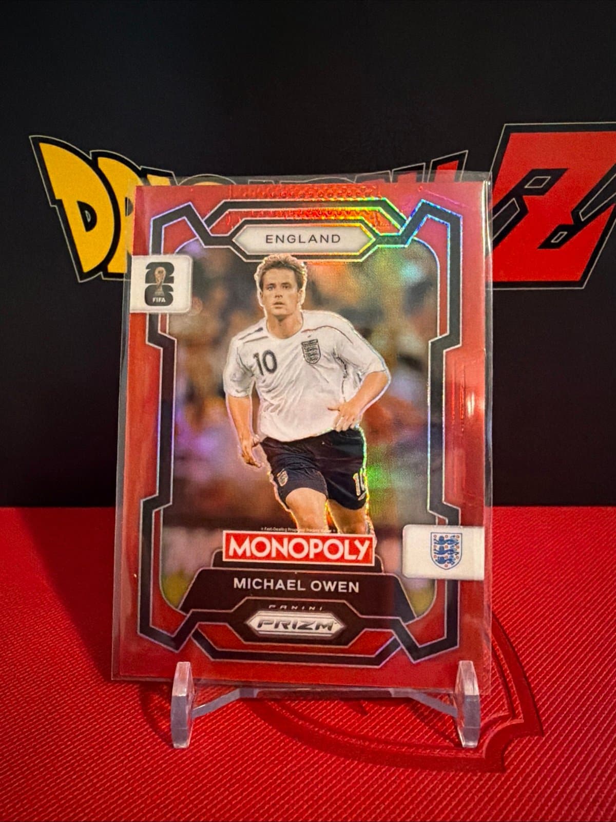 Michael Owen 2026 Panini Prizm Monopoly FIFA World Cup #26 Red Wave England - Image 1