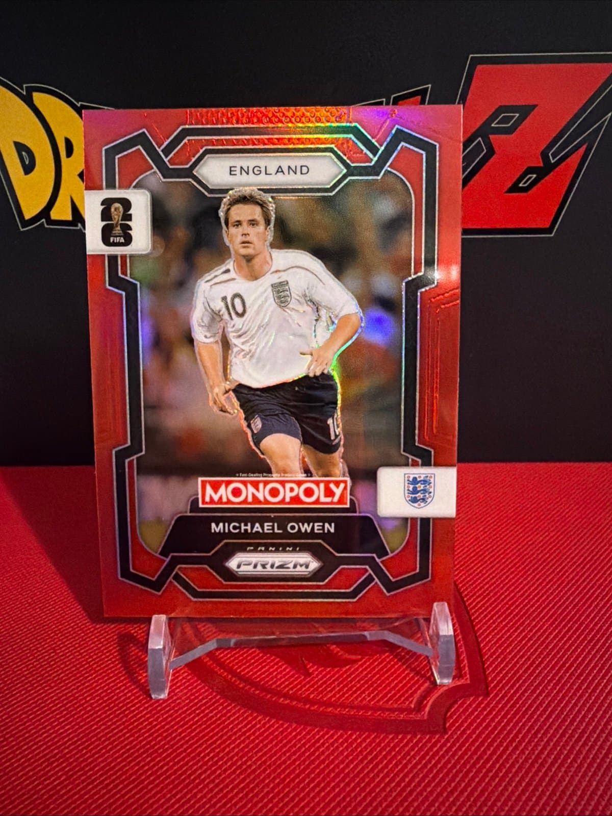 Michael Owen 2026 Panini Prizm Monopoly FIFA World Cup #26 Red Wave England - Thumbnail 3