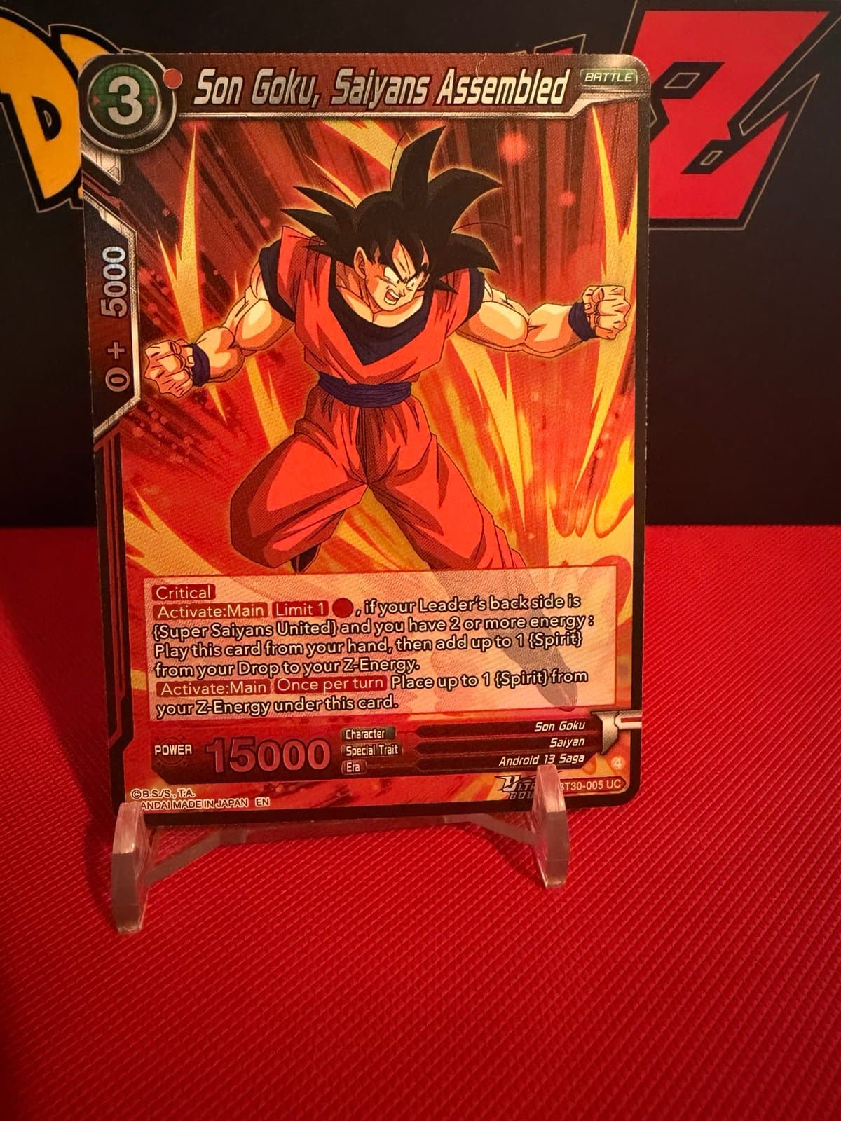 DBS BT30-005 UC SS Son Goku Saiyans Assembled Three Glorious Fighter - Thumbnail 3