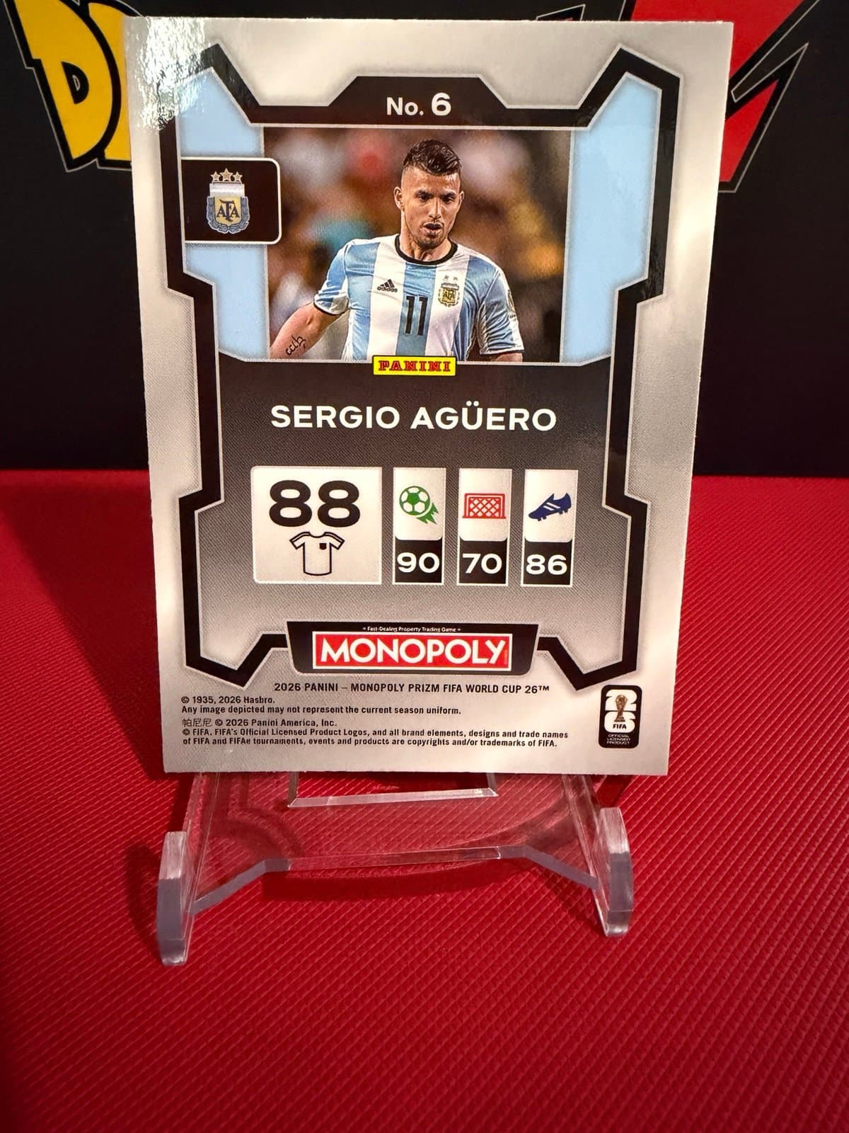 SERGI0 AGUERO Argentina #6 Base • 2026 Panini Prizm Monopoly World Cup Soccer - Thumbnail 2