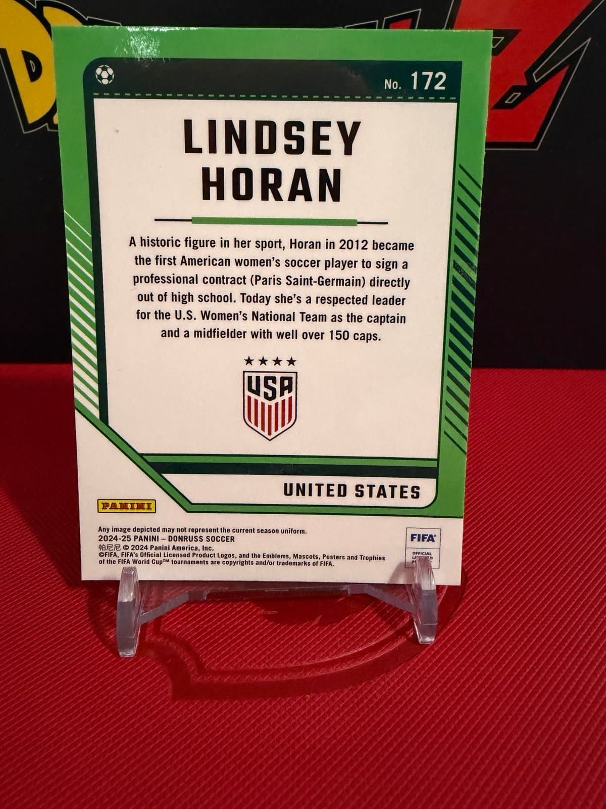 2024-2025 Donruss FIFA Soccer - Optic Lindsey Horan #172 - USWNT - Thumbnail 3