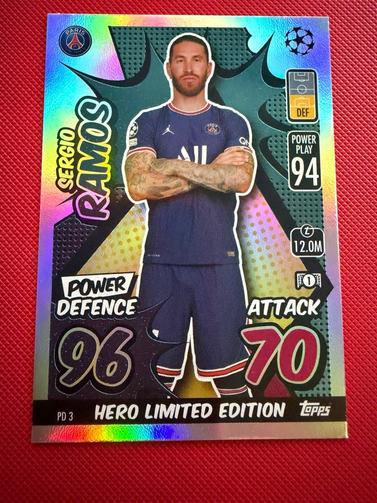 2021-22 Topps Match Attax UEFA Sergio Ramos Hero Limited Edition - Image 1