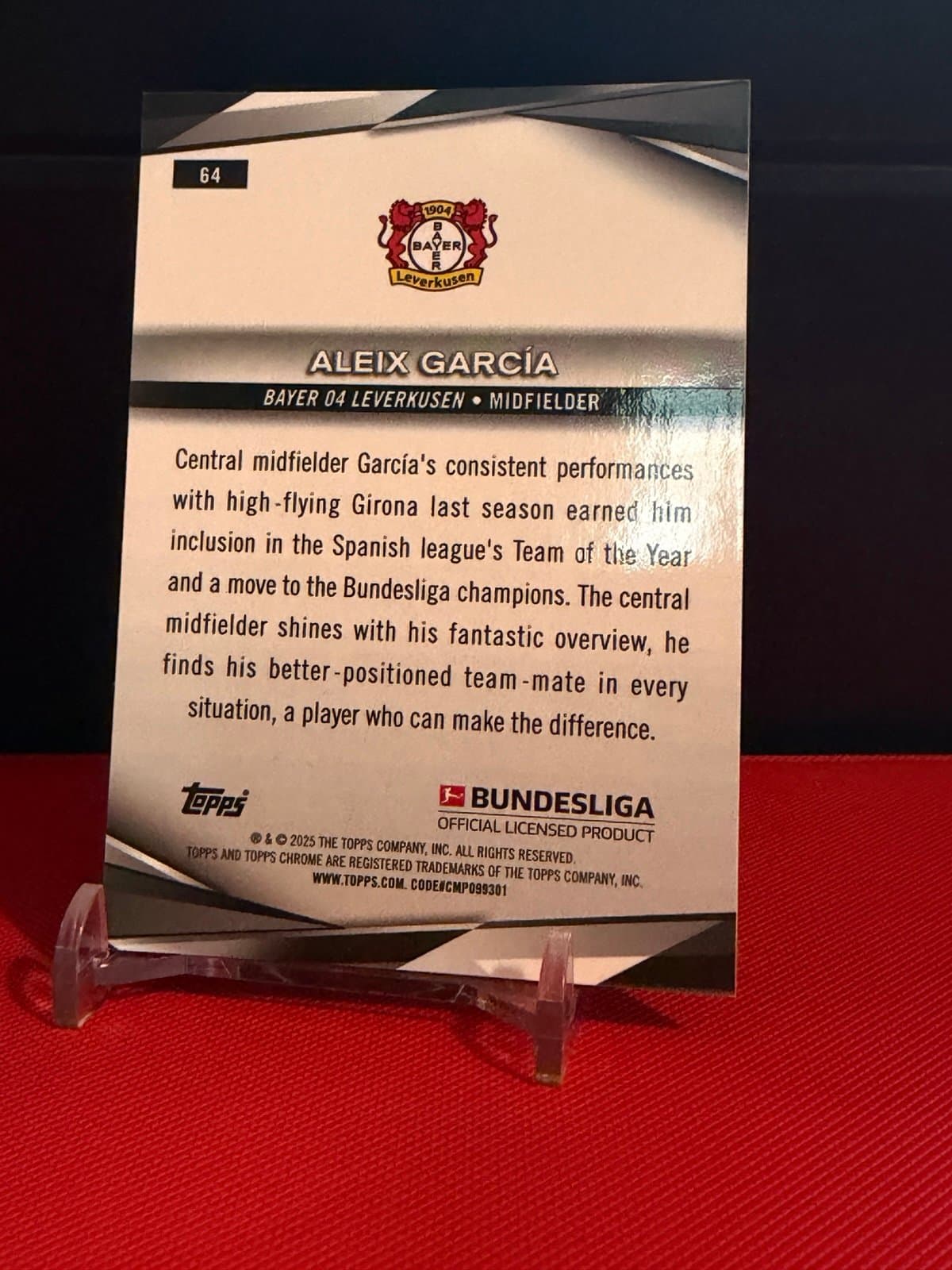 Chrome Bundesliga- Aleix Garcia #64 - Bayer 04 Leverkusen - Thumbnail 3