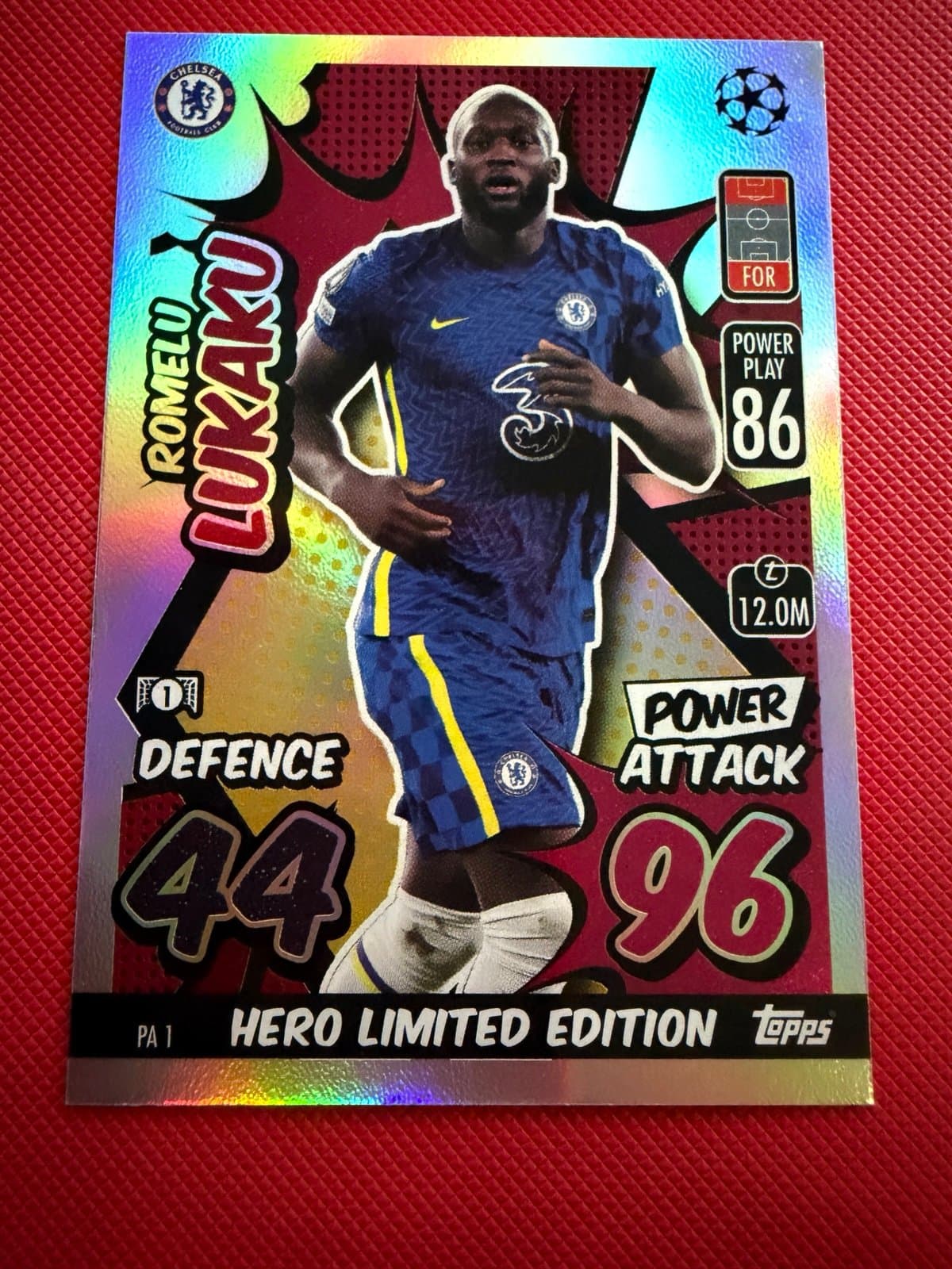 2021-22 Topps Match Attax Hero LE #PA1 Romelu Lukaku - Chelsea FC - Image 1