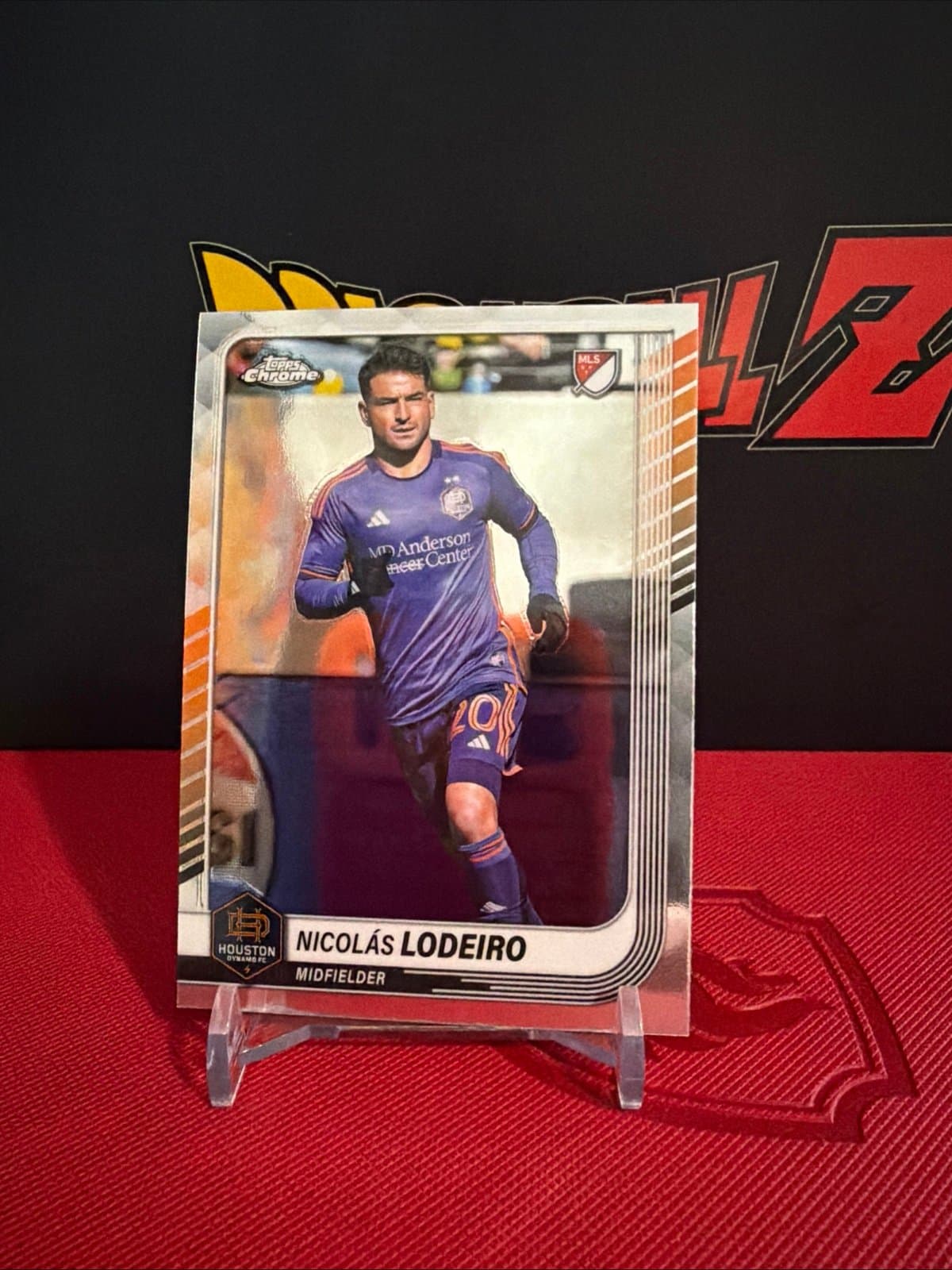 2025 Topps Chrome MLS White Lava Refractor #55 NICOLAS LODEIRO Houston Dynamo - Image 1