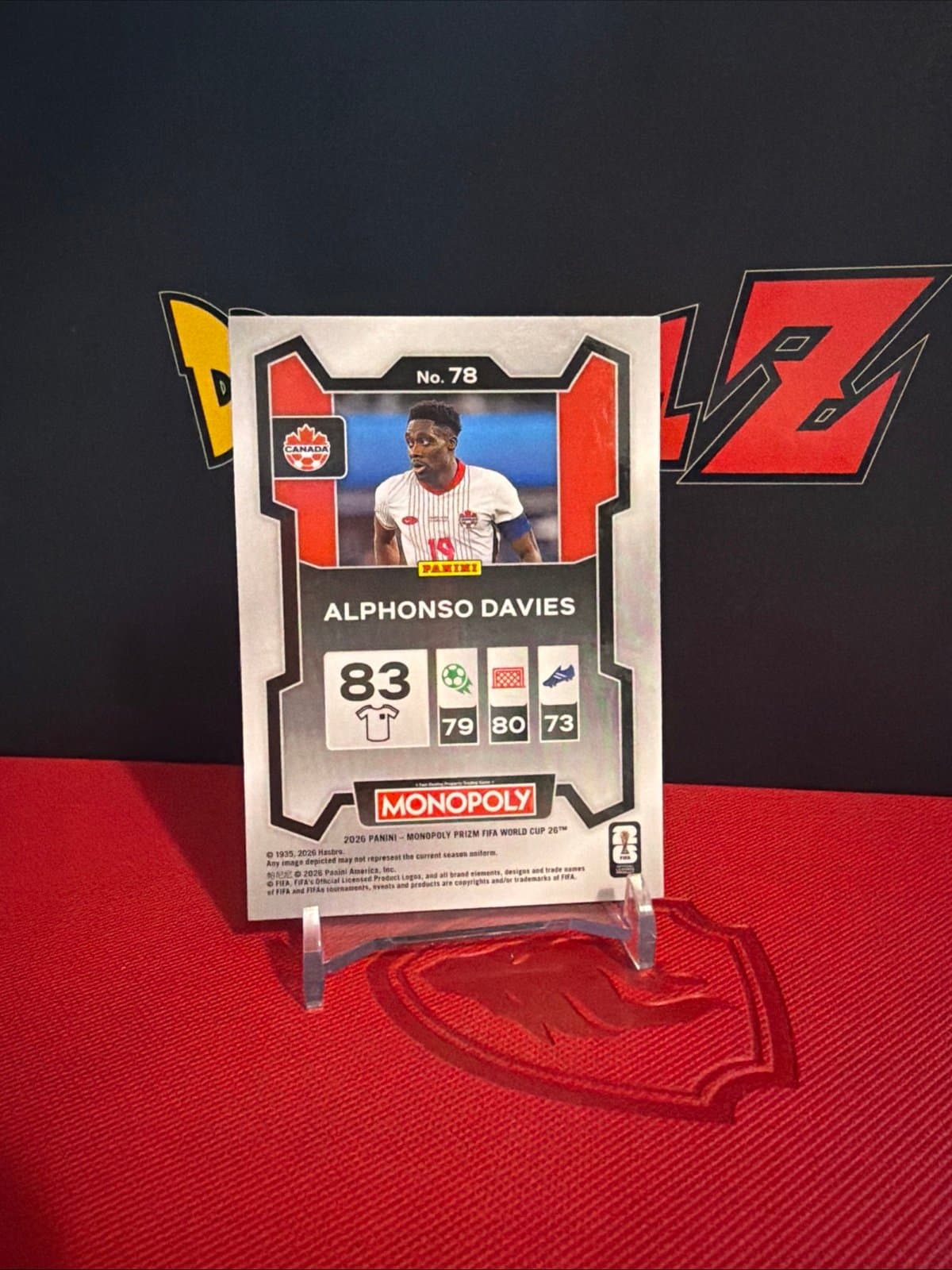 ALPHONSO DAVIES 2026 Panini Monopoly Prizm FIFA World Cup Soccer Card #78 Canada - Thumbnail 3