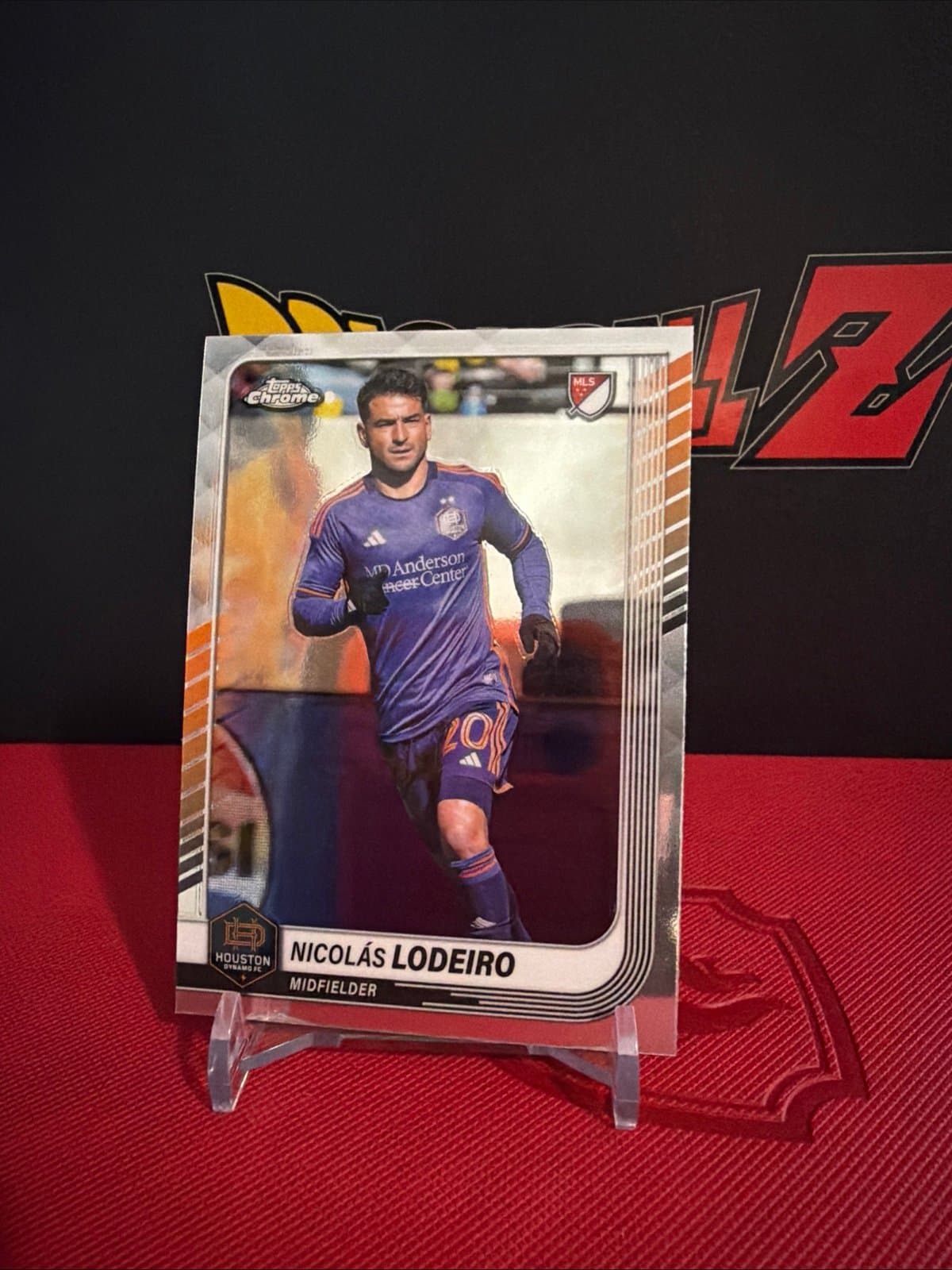 2025 Topps Chrome MLS White Lava Refractor #55 NICOLAS LODEIRO Houston Dynamo - Thumbnail 2