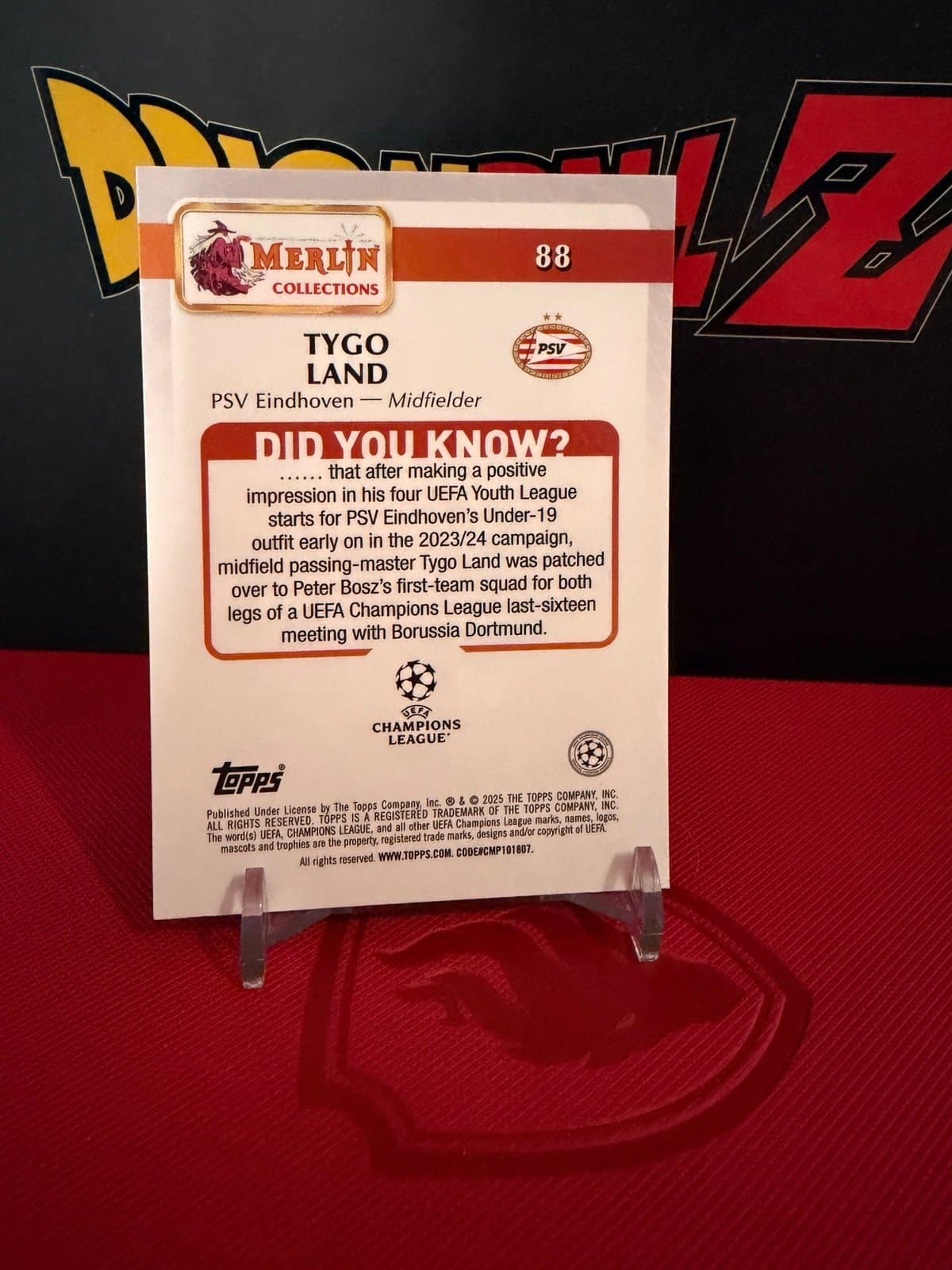 2024-25 Topps Merlin Uefa Club Competitions - Tygo Land #88 (RC) - Thumbnail 3