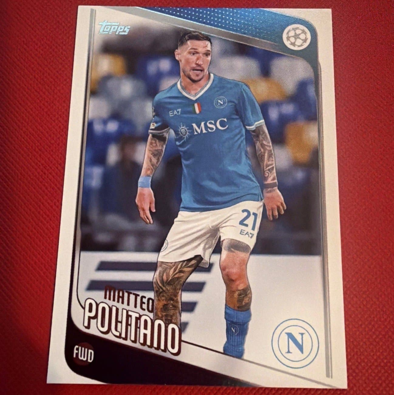2025-26 Topps UEFA Club Competitions Matteo Politano 7 Napoli - Image 1