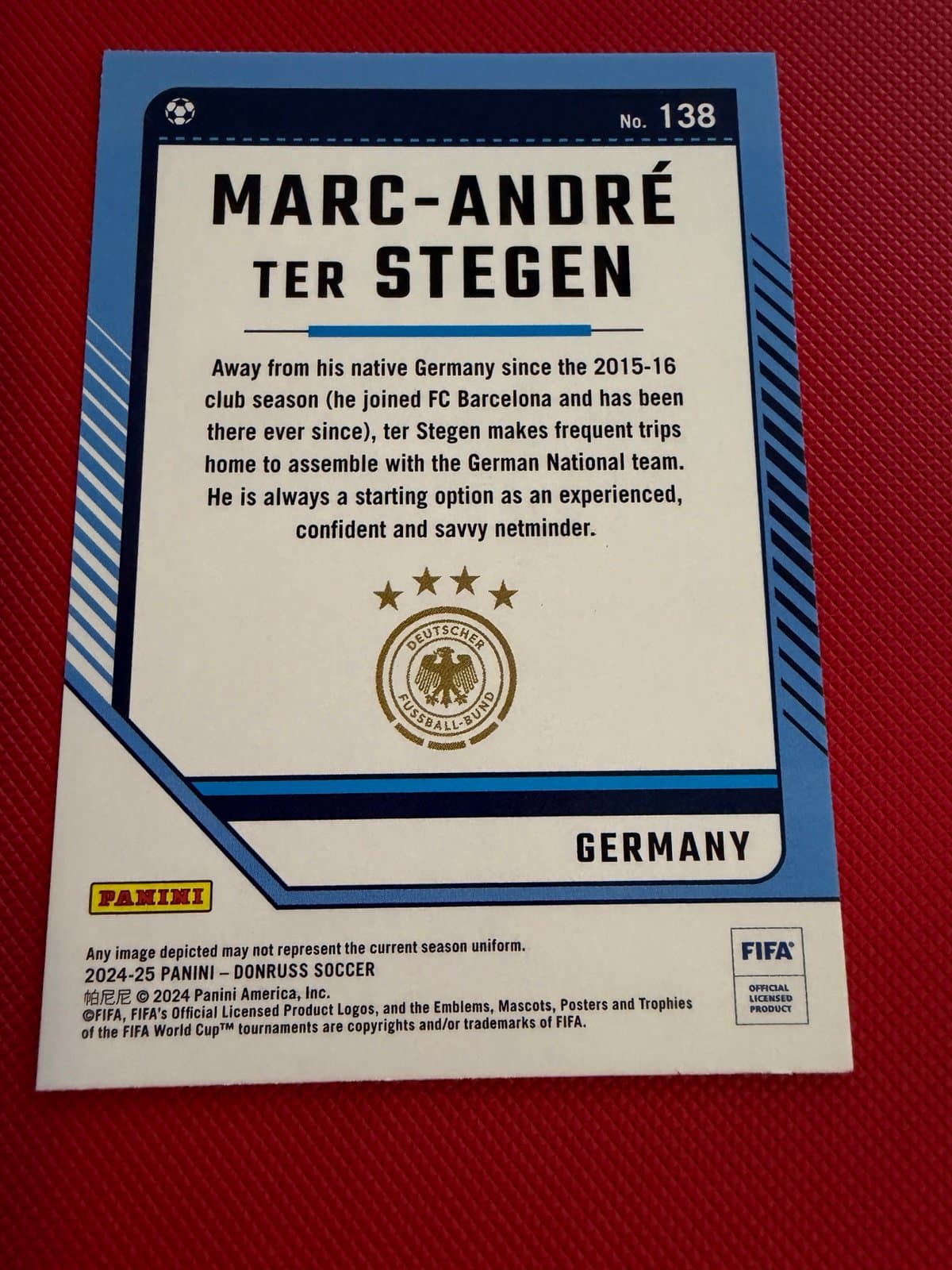 2024-25 Donruss Soccer | Marc-Andre ter Stegen Germany | Base! - Thumbnail 3