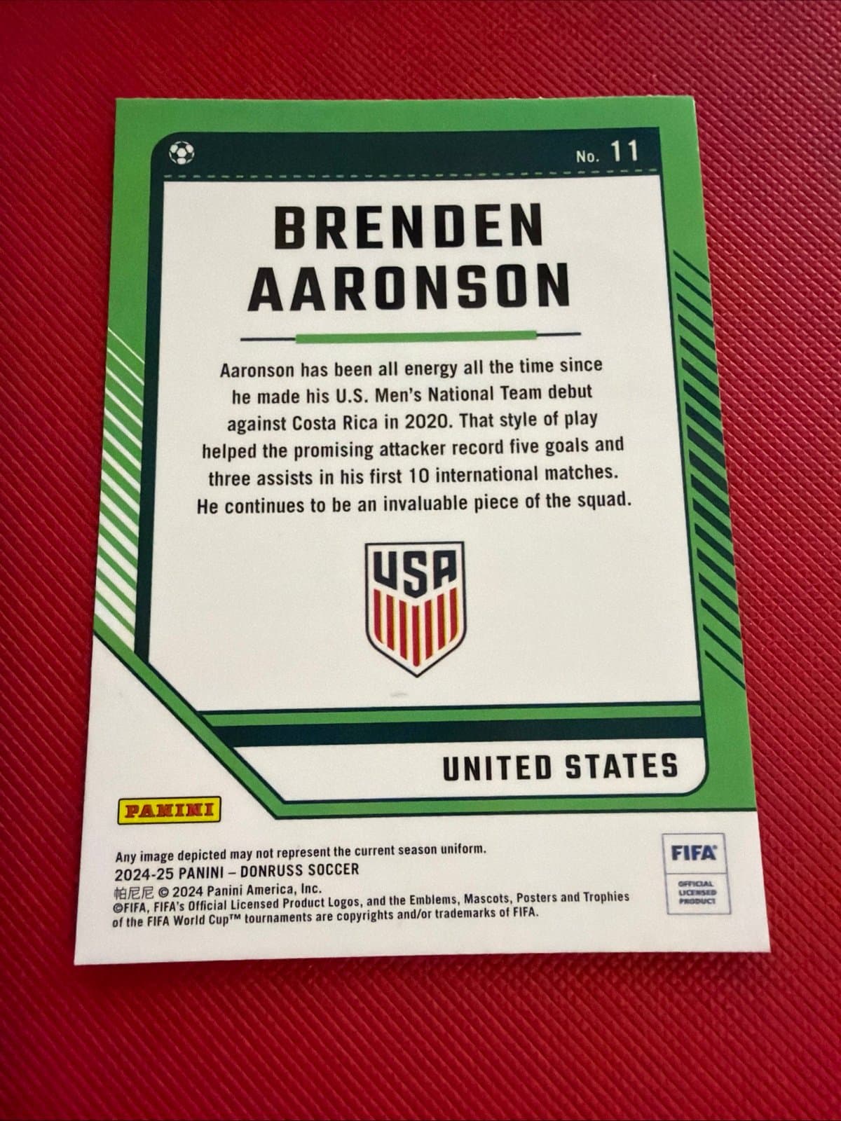 2024-25 Donruss Optic #11 Brenden Aaronson - Thumbnail 2