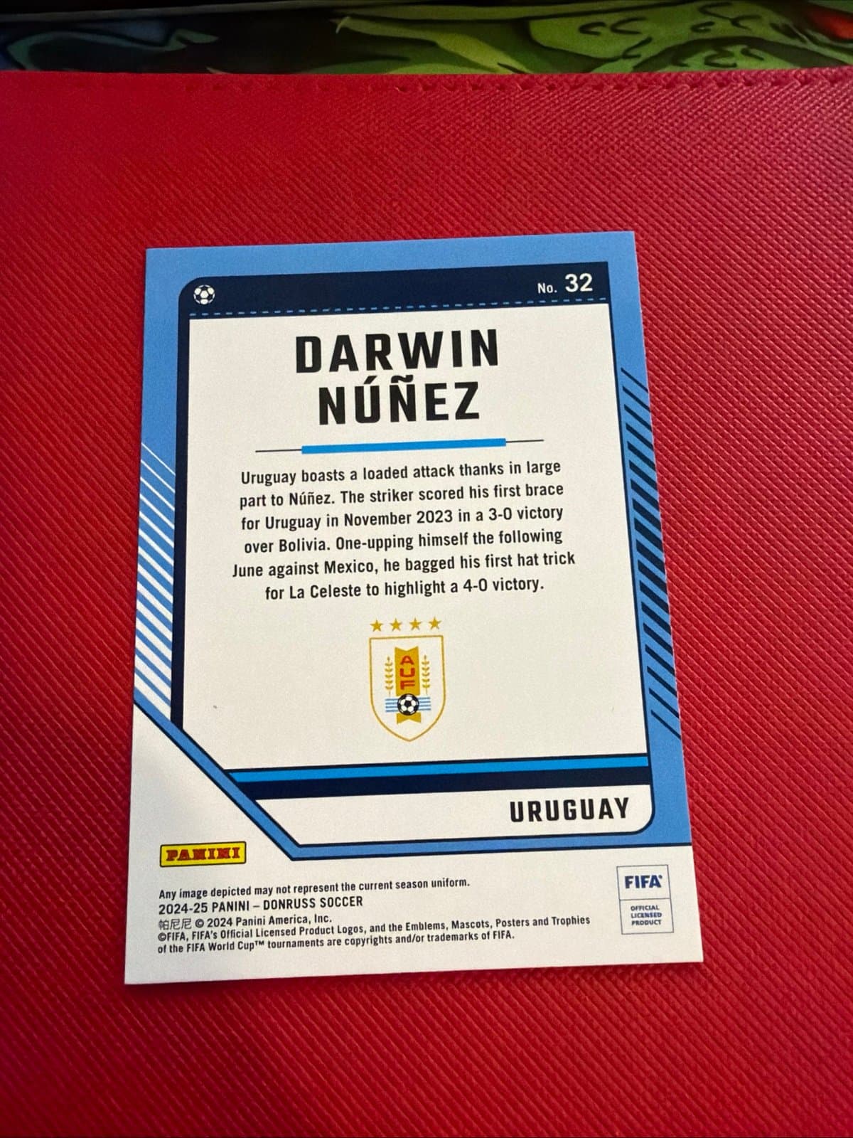 2024-25 Donruss Soccer | Darwin Nunez Uruguay - Thumbnail 3