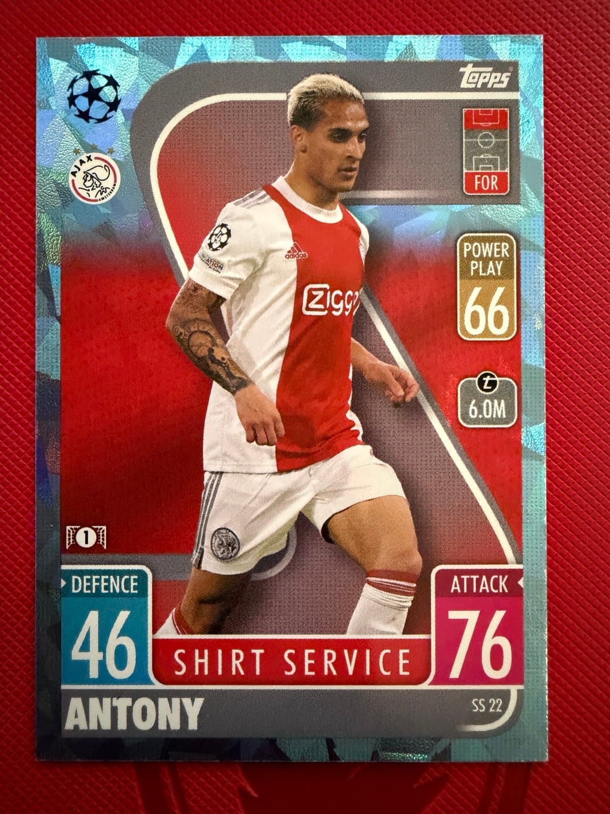 2021-22 Topps UEFA Match Attax Extra ANTONY Blue Crystal Foil #SS22 Card