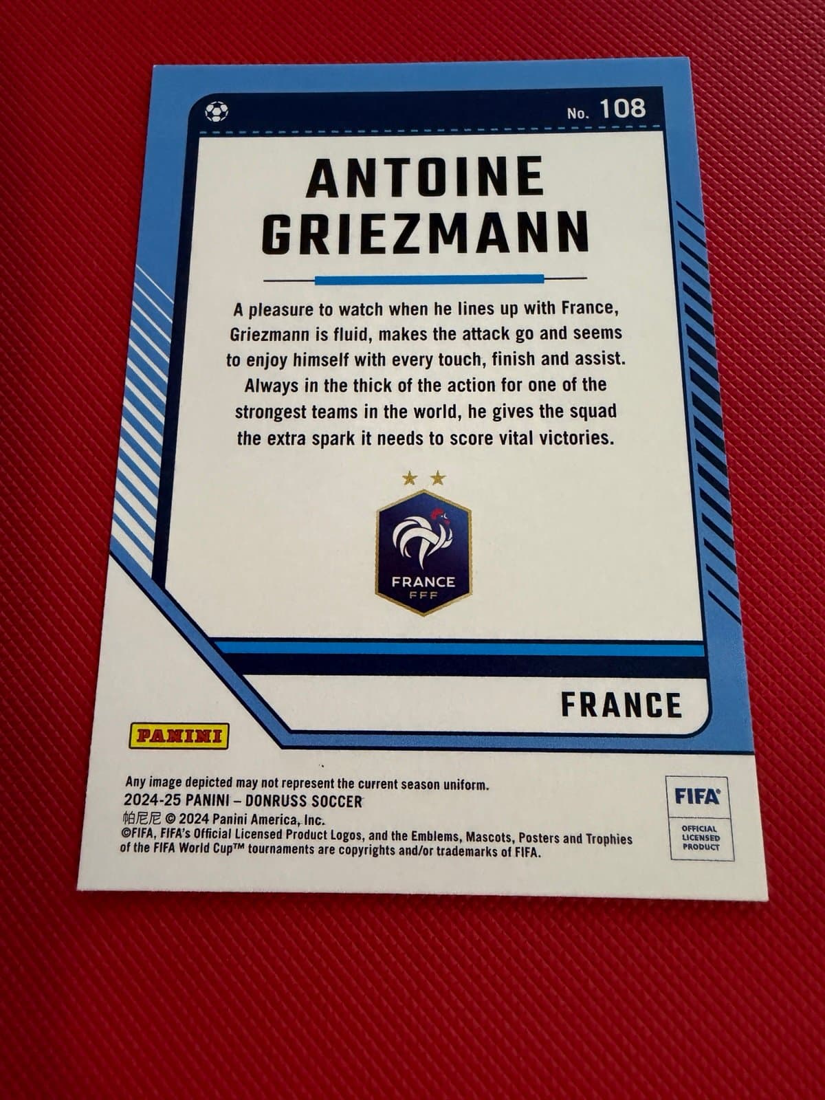 Antoine Griezmann 2024-25 Panini Donruss FIFA Soccer #108 Base - Thumbnail 3