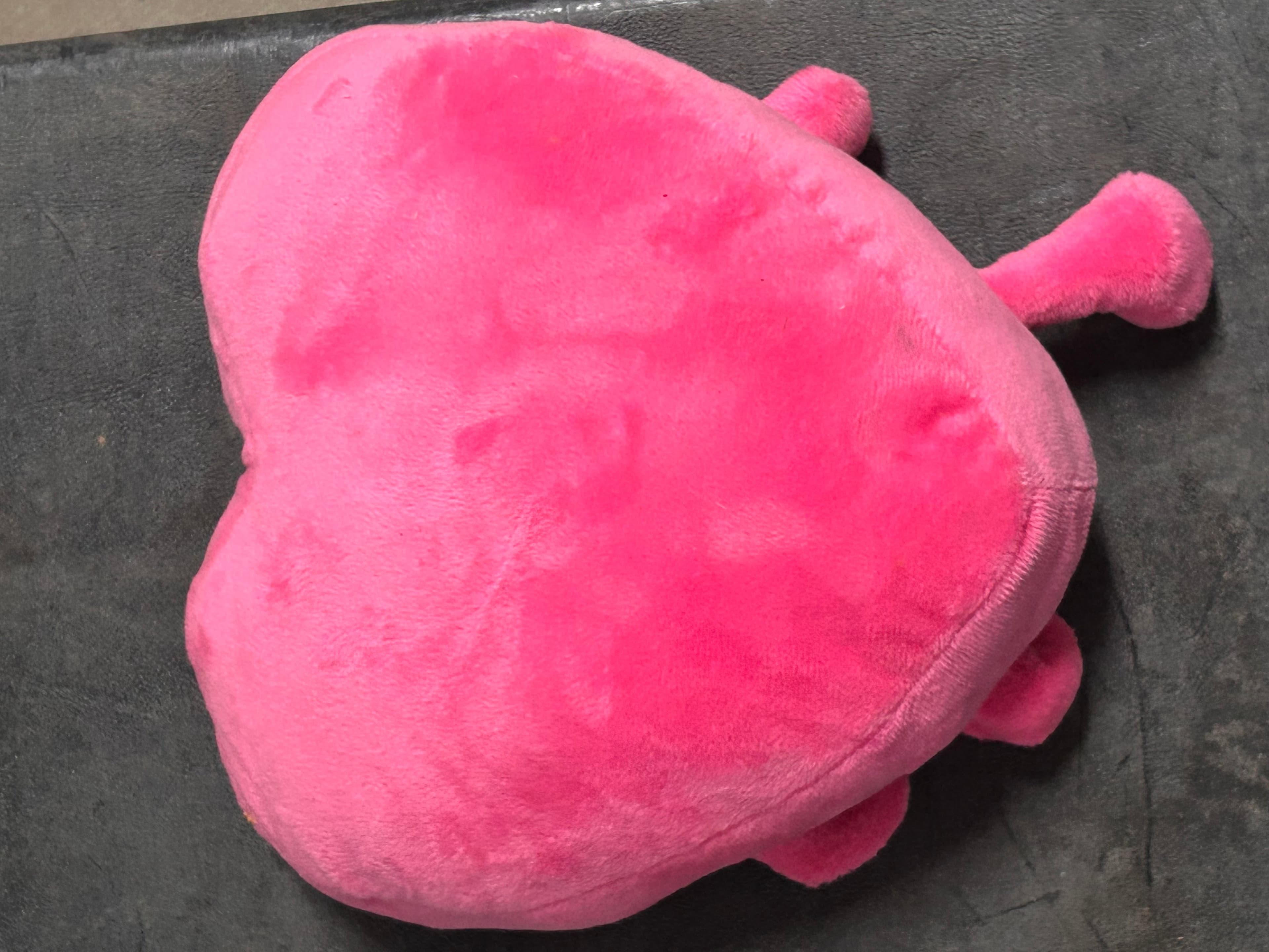 Pink Heart Plush Pillow with 'Kisses' Embroidery - Thumbnail 2