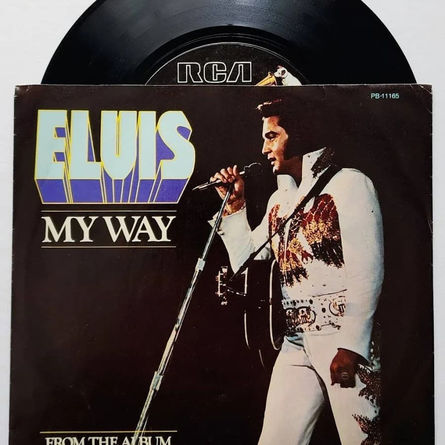 Vinyl 45 RPM Record - Elvis Presley America The Beautiful / My Way - Image 1