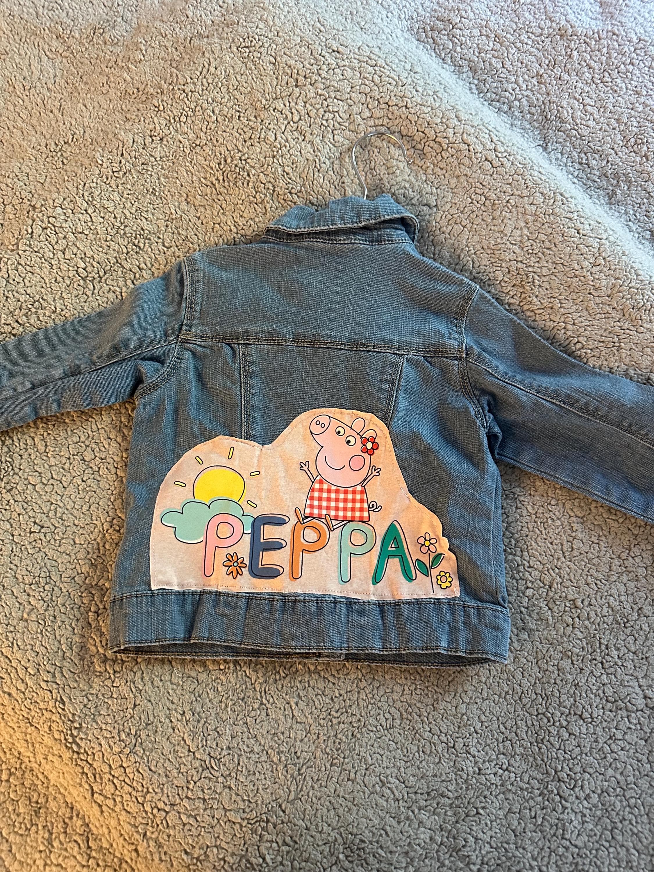 Denim jacket with Peppa Pig on back - Image 1