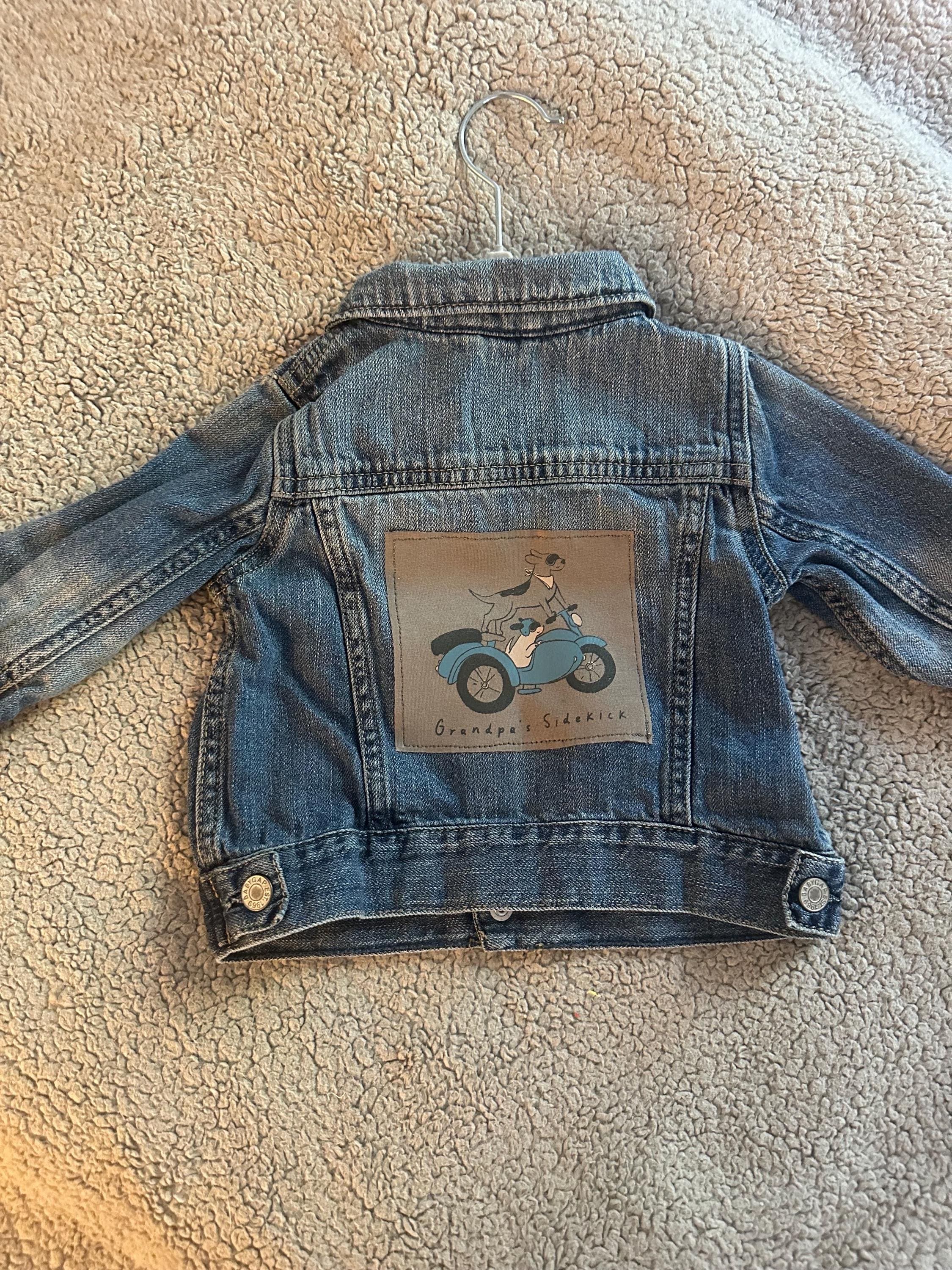 Denim jacket Grandpa’s sidekick on the back - Image 1