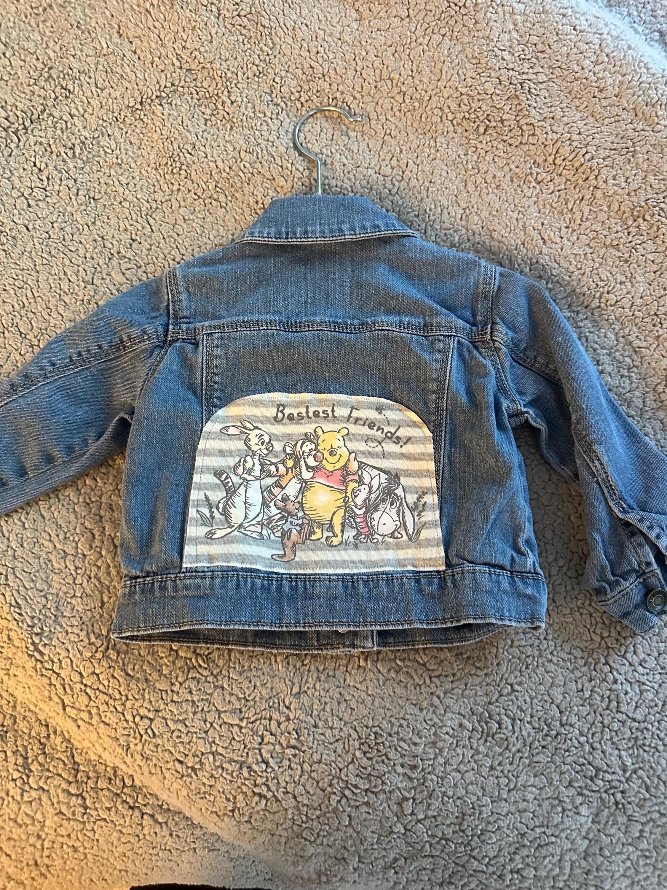 Denim jacket with Winnie the Pooh on the back - Image 1