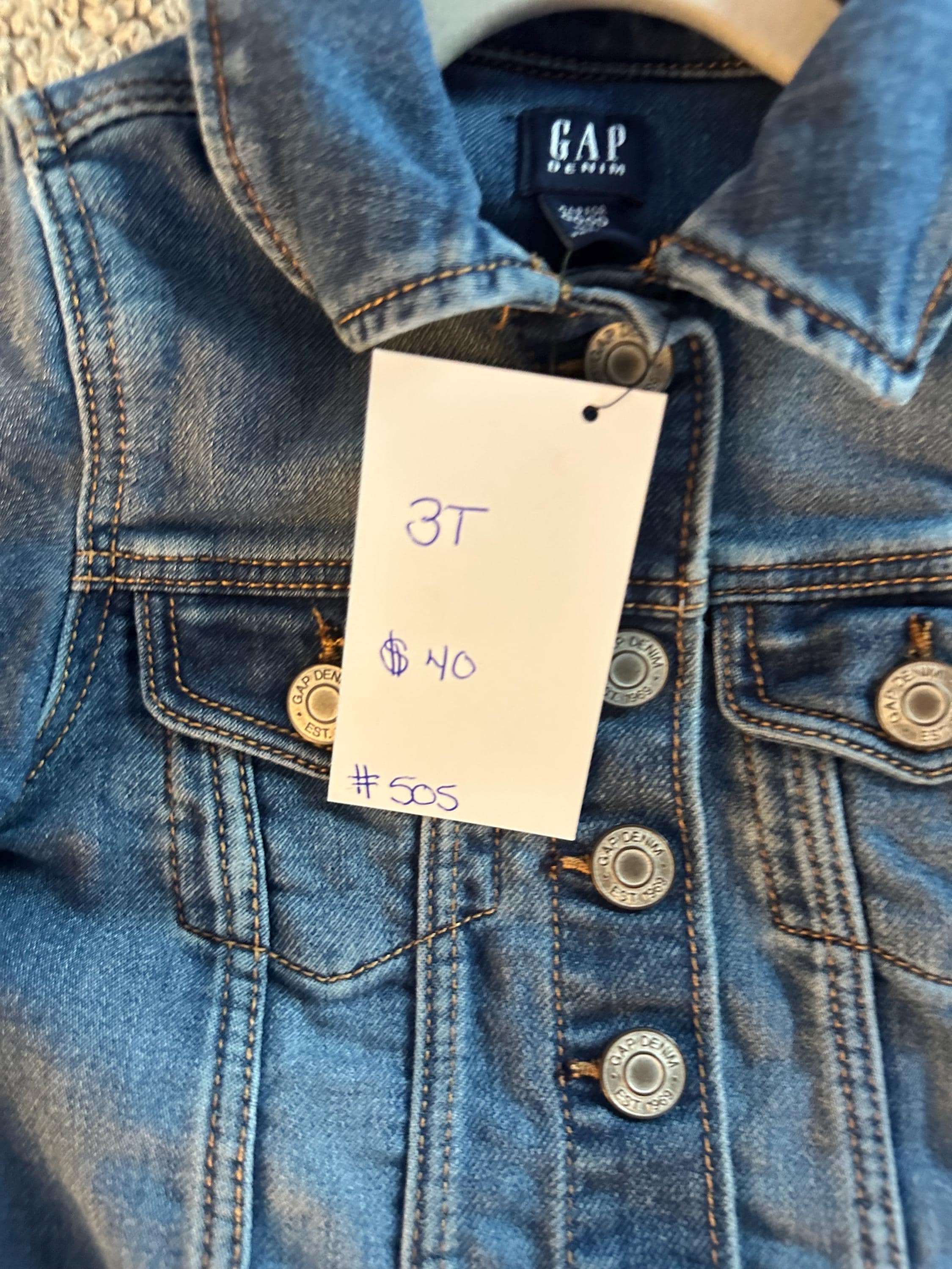 Denim jacket with butterfly on back - Thumbnail 3