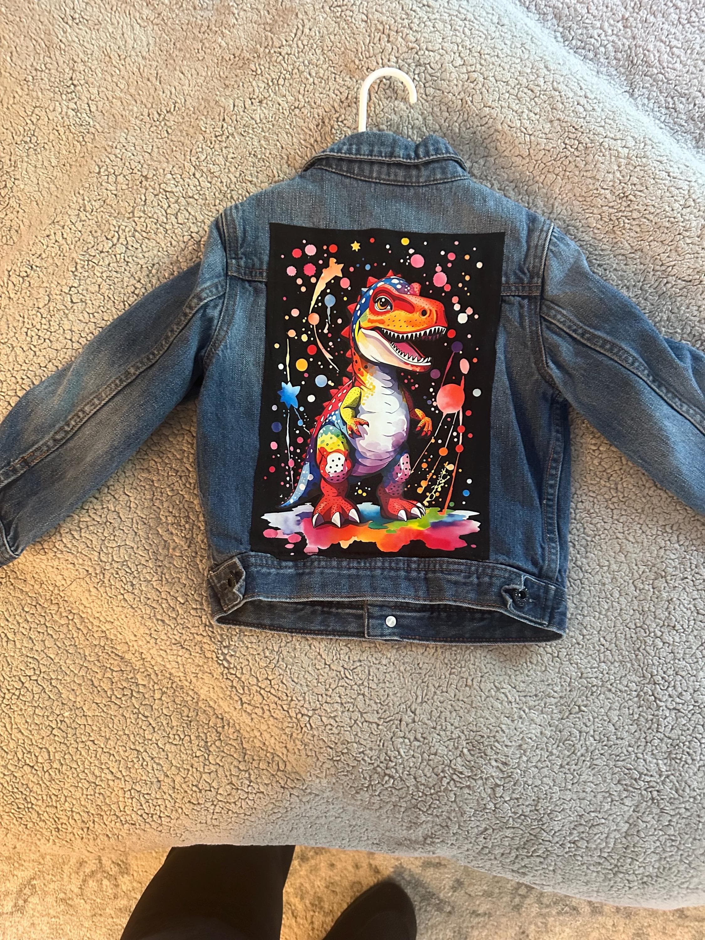 Denim jacket with Dino on back - Image 1