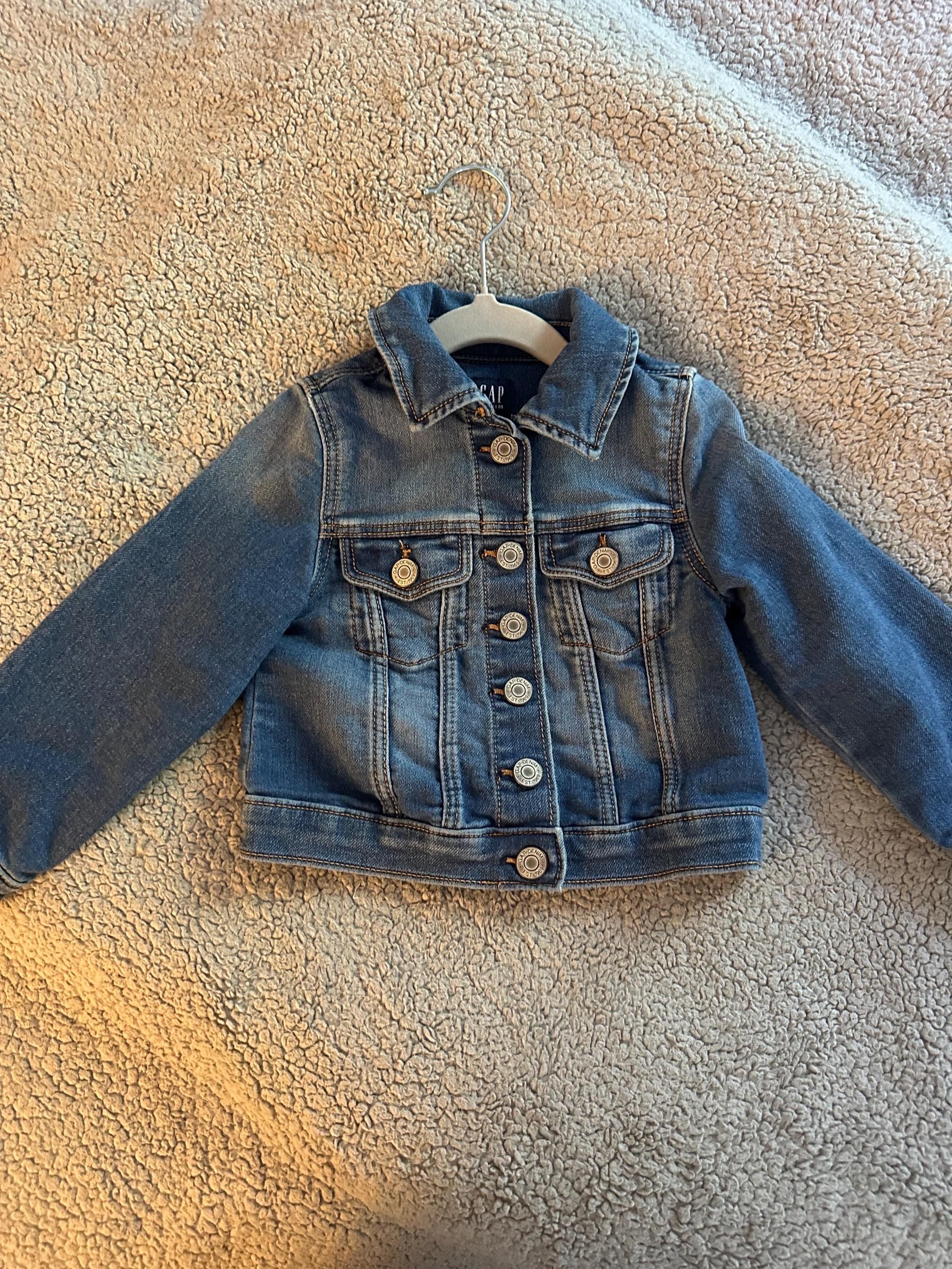 Denim jacket with butterfly on back - Thumbnail 2