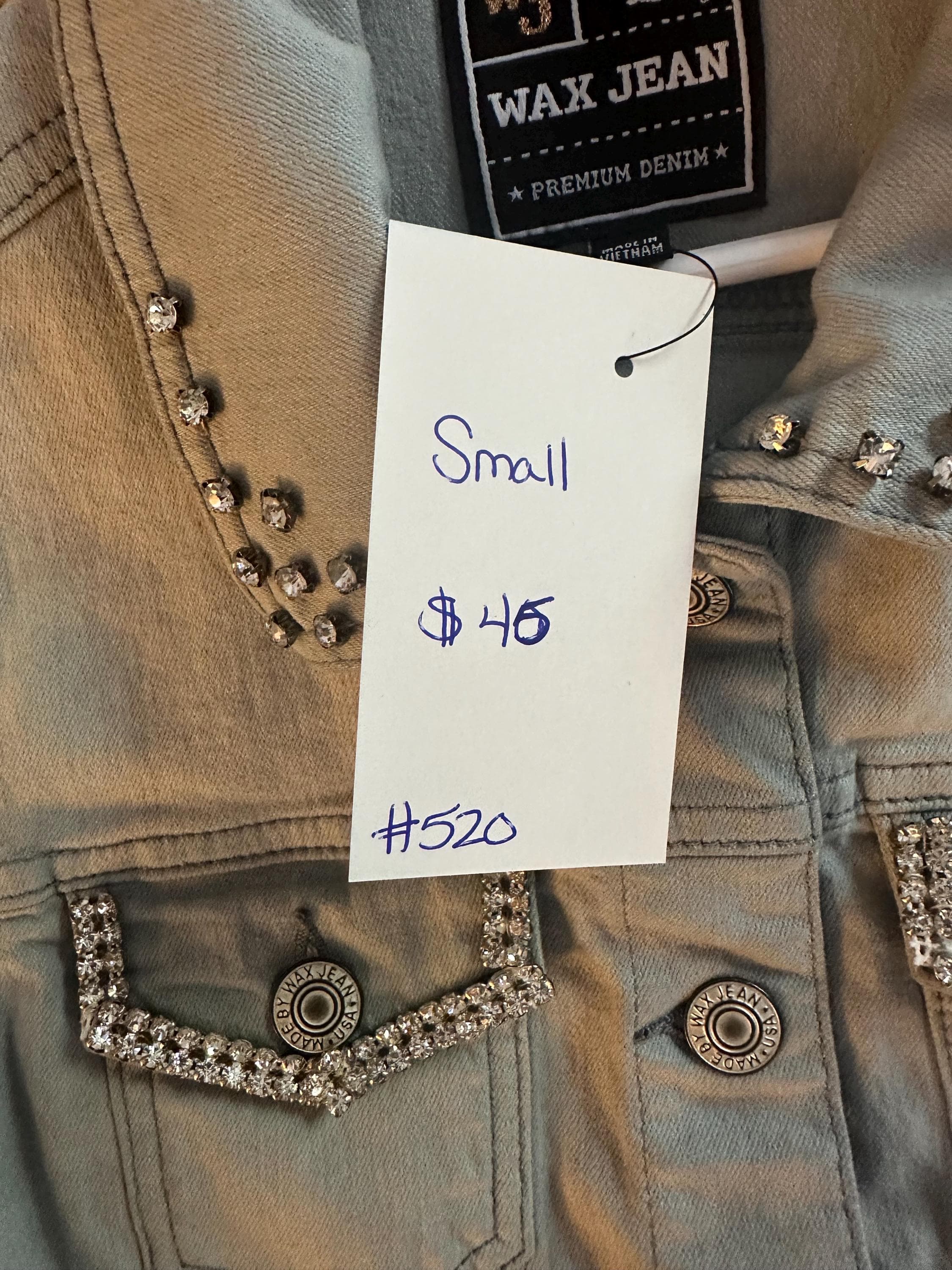 Grey denim vest with Paris on back - Thumbnail 3