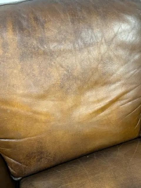 Robinson And Robinson Brown Leather Recliner With Brass Nailheads - Thumbnail 5
