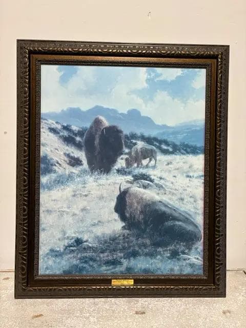 "Prairie Sentinel" Framed Buffalo Print - Image 1