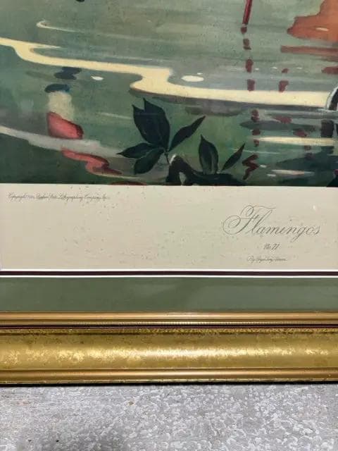 "Flamingos" By Roger Tory Peterson Framed Print - Thumbnail 2