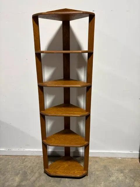 Wooden 6 Shelf Corner Shelf - Image 1