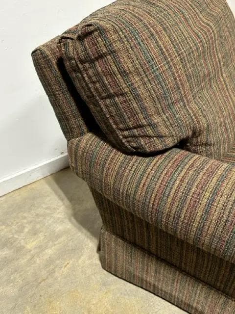 Massoud Brown, Green And Burgandy Plaid Rolled Arm Chair - Thumbnail 3