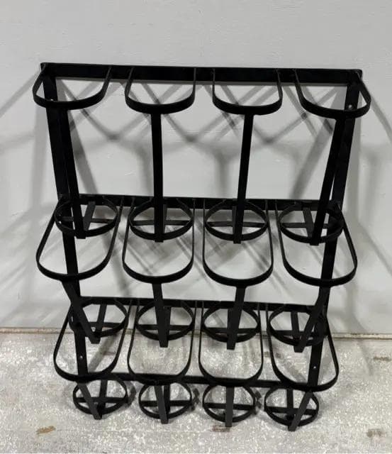 Pottery Barn Black Wrought Iron Wall Wine Rack - Thumbnail 2
