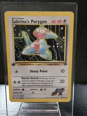 Pokemon TCG Sabrina's Porygon 1st Edition Gym Challenge 98/132 Common LP
