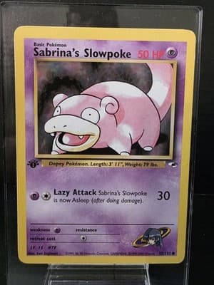 Pokemon TCG 1st Edition Sabrina’s Slowpoke 95/132 Gym Heroes NM