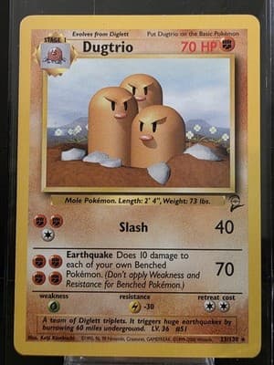 Pokémon TCG Dugtrio Base Set 2 Unlimited Rare Card 23/130