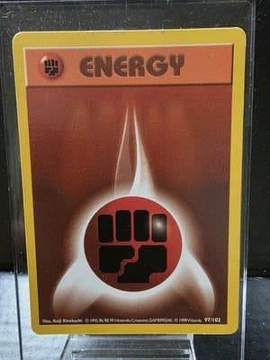 Pokemon TCG Fighting Energy 97/102 Shadowless Base Set LP/LP+