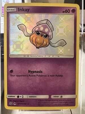 Pokemon TCG Inkay SV17/SV94 Shiny Holo Rare Hidden Fates