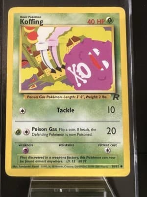 KOFFING 58/82 Team Rocket Common Regular Pokemon TCG Lightly Played
