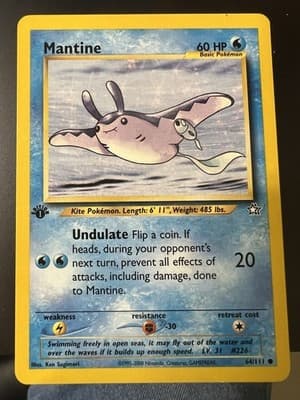 Pokemon TCG Mantine 64/111 1st Edition Neo Genesis